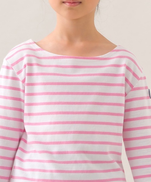 OMNES(オムネス)の「キッズコットン長袖ボーダーTシャツ(Tシャツ/カットソー・キッズ・ベージュ系その他2/ベージュ系その他/マルチ/ブラウン系その他/ベージュ系その他3/ホワイト×ピンク/ベージュ×ブラック/ホワイト×ネイビー・SMALL/LARGE/MEDIUM)」の18枚目の写真