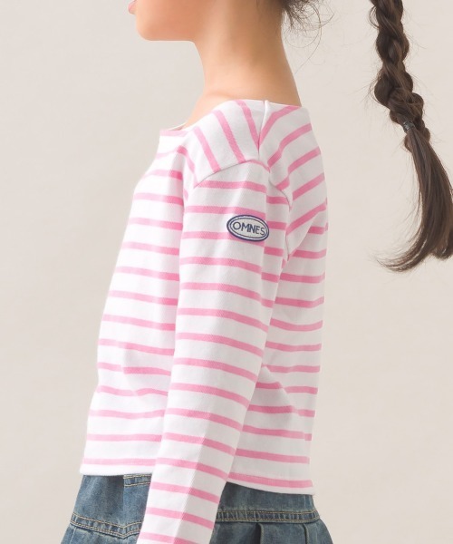 OMNES(オムネス)の「キッズコットン長袖ボーダーTシャツ(Tシャツ/カットソー・キッズ・ベージュ系その他2/ベージュ系その他/マルチ/ブラウン系その他/ベージュ系その他3/ホワイト×ピンク/ベージュ×ブラック/ホワイト×ネイビー・SMALL/LARGE/MEDIUM)」の19枚目の写真