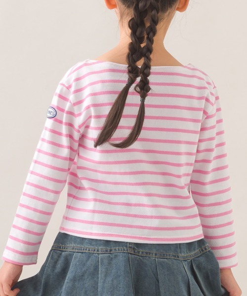 OMNES(オムネス)の「キッズコットン長袖ボーダーTシャツ(Tシャツ/カットソー・キッズ・ベージュ系その他2/ベージュ系その他/マルチ/ブラウン系その他/ベージュ系その他3/ホワイト×ピンク/ベージュ×ブラック/ホワイト×ネイビー・SMALL/LARGE/MEDIUM)」の20枚目の写真