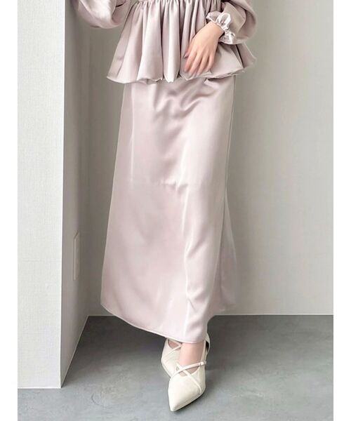 dazzlin（ダズリン）の「サテンナロースリットスカート（スカート・レディース・チャコールグレー/ピンク/その他1・SMALL/MEDIUM）」の2枚目の写真