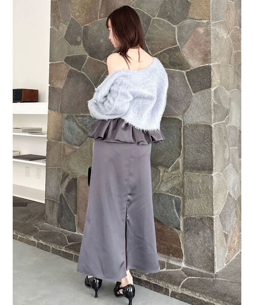 dazzlin（ダズリン）の「サテンナロースリットスカート（スカート・レディース・チャコールグレー/ピンク/その他1・SMALL/MEDIUM）」の9枚目の写真