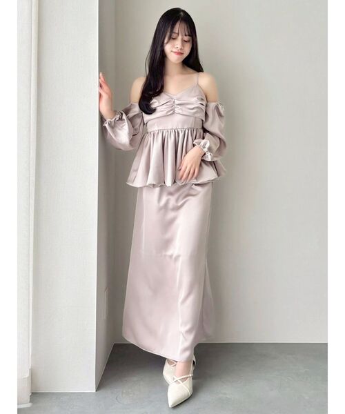 dazzlin（ダズリン）の「サテンナロースリットスカート（スカート・レディース・チャコールグレー/ピンク/その他1・SMALL/MEDIUM）」の12枚目の写真