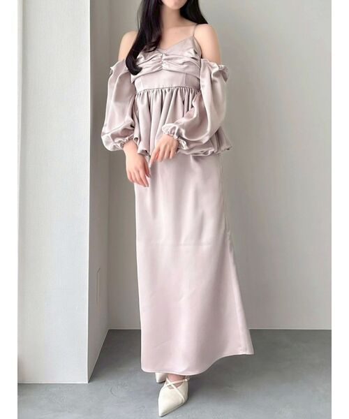 dazzlin（ダズリン）の「サテンナロースリットスカート（スカート・レディース・チャコールグレー/ピンク/その他1・SMALL/MEDIUM）」の13枚目の写真