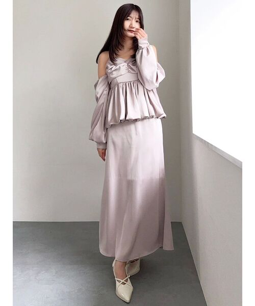 dazzlin（ダズリン）の「サテンナロースリットスカート（スカート・レディース・チャコールグレー/ピンク/その他1・SMALL/MEDIUM）」の14枚目の写真