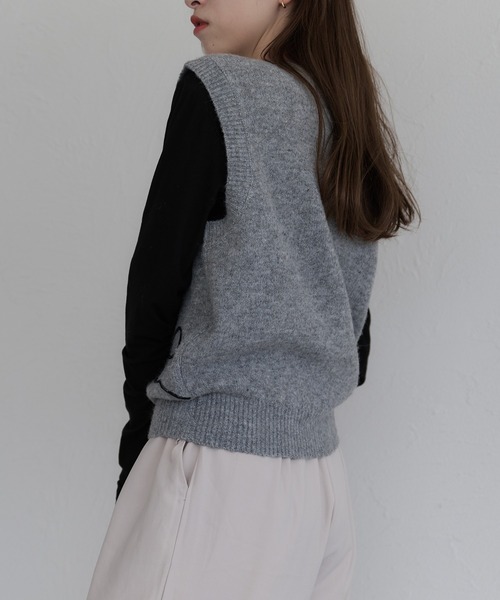 セール】ニュアンスコードニットベスト（ベスト）｜raffime