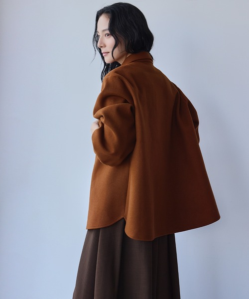 ELFRANK(エルフランク)の「ウールライク オーバーサイズ シャツジャケット ウールコート(その他アウター・レディース・ブラウン/グレー/グリーン・FREE)」の12枚目の写真