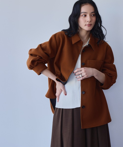 セール】【2025AW】 ウールライク オーバーサイズ シャツジャケット