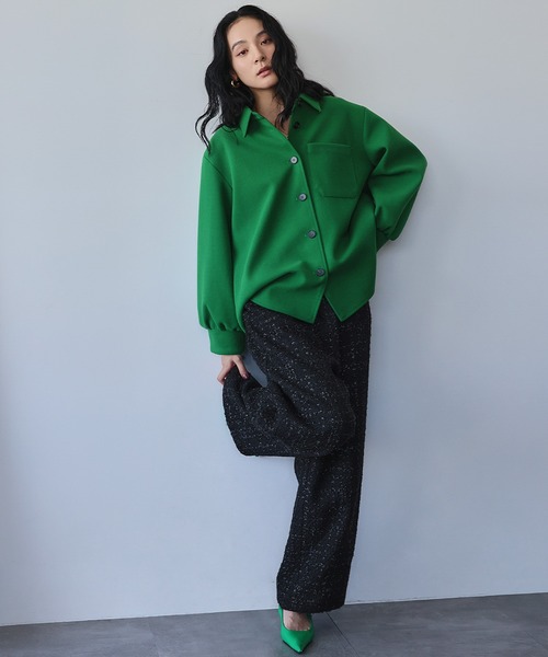 セール】【2025AW】 ウールライク オーバーサイズ シャツジャケット