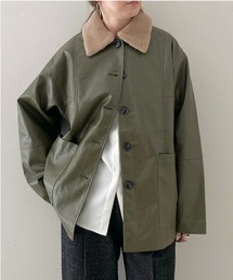 ちーさん【新品】フェイクレザーカバーオールＪＫ ちーさん【新品】フェイクレザーカバーオールJK ちーさん