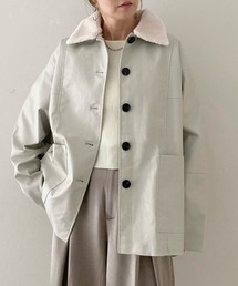 She's Closet（シーズクローゼット）の「オーバーサイズボア襟カバーオールフェイクレザージャケット（カバーオール）」