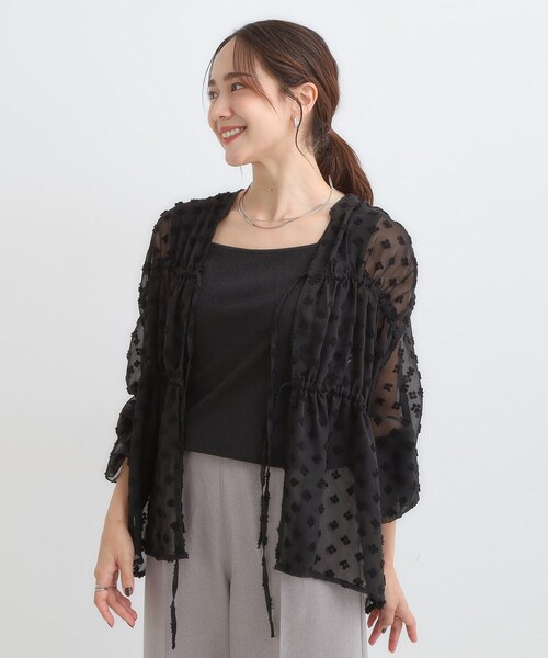 Cutie Blonde（キューティーブロンド）の「華やかにさをプラスする シアードビー シャーリングブラウス（シャツ/ブラウス・レディース・ブラック/レッド/オフホワイト・00）」の14枚目の写真