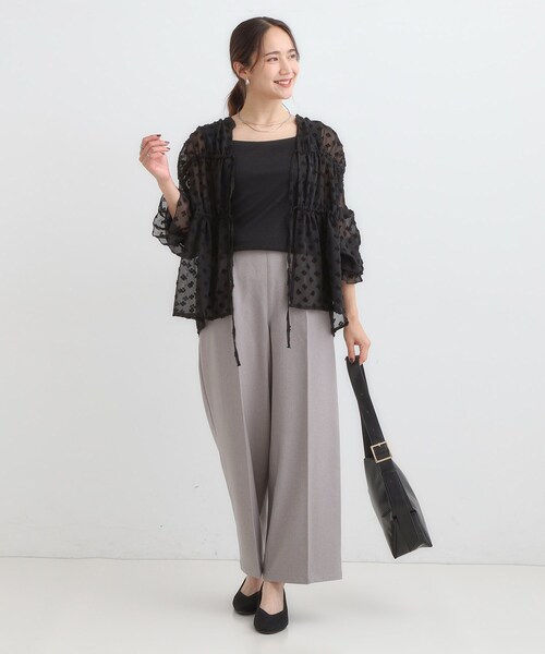 Cutie Blonde（キューティーブロンド）の「華やかにさをプラスする シアードビー シャーリングブラウス（シャツ/ブラウス・レディース・ブラック/レッド/オフホワイト・00）」の16枚目の写真