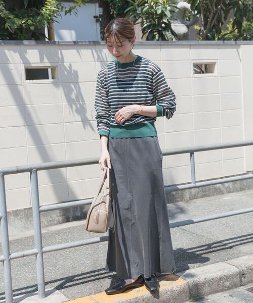 ITEMS URBANRESEARCH（アイテムズ アーバンリサーチ）の「ピグメントスウェットロングスカート（スカート・レディース・ブラック/ブラウン・FREE）」の5枚目の写真