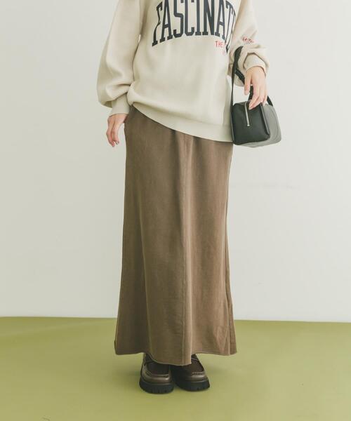 ITEMS URBANRESEARCH（アイテムズ アーバンリサーチ）の「ピグメントスウェットロングスカート（スカート・レディース・ブラック/ブラウン・FREE）」の8枚目の写真