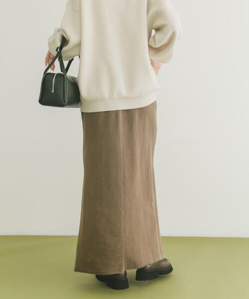 ITEMS URBANRESEARCH（アイテムズ アーバンリサーチ）の「ピグメントスウェットロングスカート（スカート・レディース・ブラック/ブラウン・FREE）」の9枚目の写真
