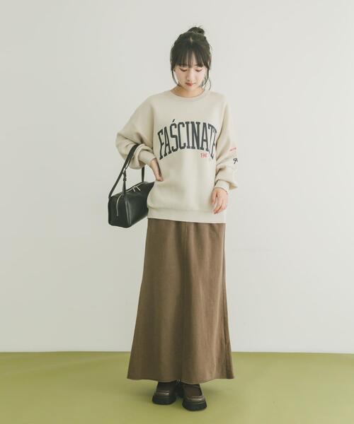 ITEMS URBANRESEARCH（アイテムズ アーバンリサーチ）の「ピグメントスウェットロングスカート（スカート・レディース・ブラック/ブラウン・FREE）」の10枚目の写真