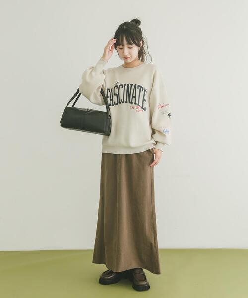 ITEMS URBANRESEARCH（アイテムズ アーバンリサーチ）の「ピグメントスウェットロングスカート（スカート・レディース・ブラック/ブラウン・FREE）」の11枚目の写真