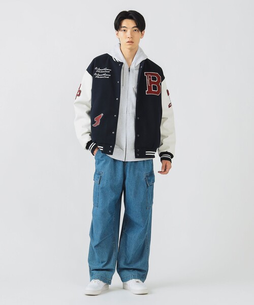 BEAMS HEART（ビームスハート）の「【完売間近】バーシティー ジャケット/Varsity Jacket（ビッグシルエット・ストリート）（ブルゾン・メンズ・ネイビー/ブラック・SMALL/MEDIUM/LARGE）」の3枚目の写真