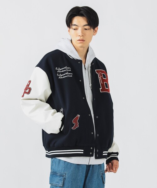 BEAMS HEART（ビームスハート）の「【完売間近】バーシティー ジャケット/Varsity Jacket（ビッグシルエット・ストリート）（ブルゾン・メンズ・ネイビー/ブラック・SMALL/MEDIUM/LARGE）」の6枚目の写真