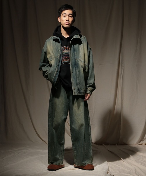 niko and...（ニコアンド）の「パネル切り替えパーカー（パーカー・メンズ・ブラック/アイボリー・LARGE/MEDIUM）」の3枚目の写真