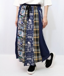 ScoLar（スカラー）の「153619：異素材切替パッチワークスカート
