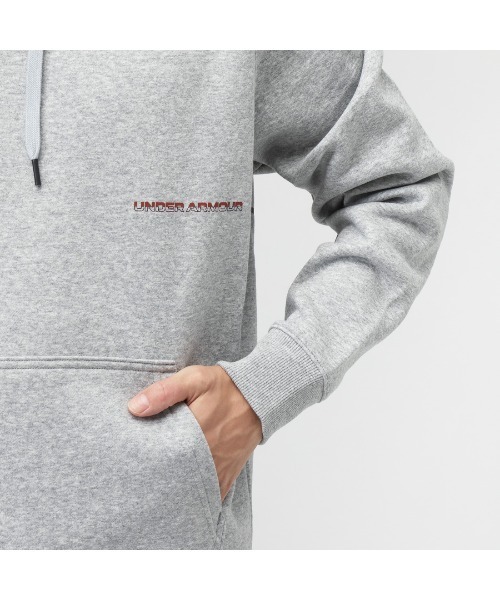 UNDER ARMOUR（アンダーアーマー）の「【別注】アンダーアーマー  UAライバルフリース フーディー 限定コラボ（パーカー・メンズ・グレー/カーキ/ブラック・S/M/L/LL/3L）」の7枚目の写真
