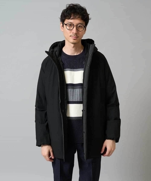 a.v.v（アーヴェヴェ）の「【軽量/撥水】ラミネートダウンフードコート（ダウンジャケット/コート・メンズ・ブラック/ダークグレー・46/48/50/52）」の5枚目の写真