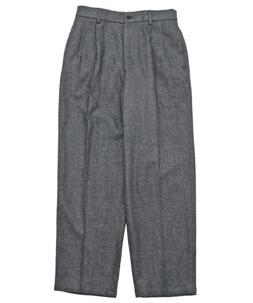 ATON（エイトン）の「【ATON】 LINEN WOOL TWILL LOOSE FIT PANTS（スラックス・メンズ・チェック/チャコールグレー・4）」の4枚目の写真