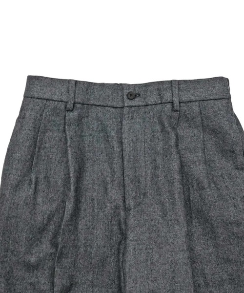 ATON（エイトン）の「【ATON】 LINEN WOOL TWILL LOOSE FIT PANTS（スラックス・メンズ・チェック/チャコールグレー・4）」の5枚目の写真