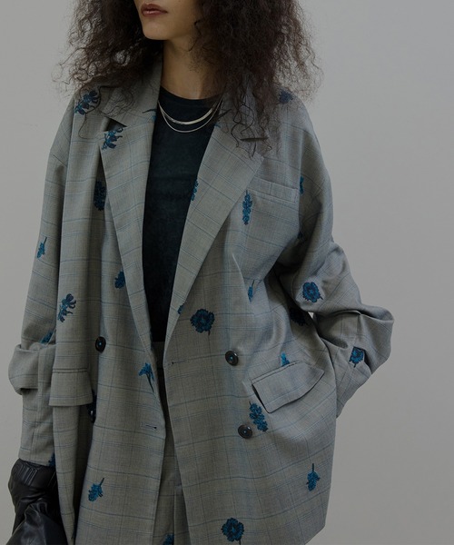 最終2025AW新作AMERI FLOWER PAPA JACKET CHECK FLOWER PAPA JACKET（テーラードジャケット）｜Ameri