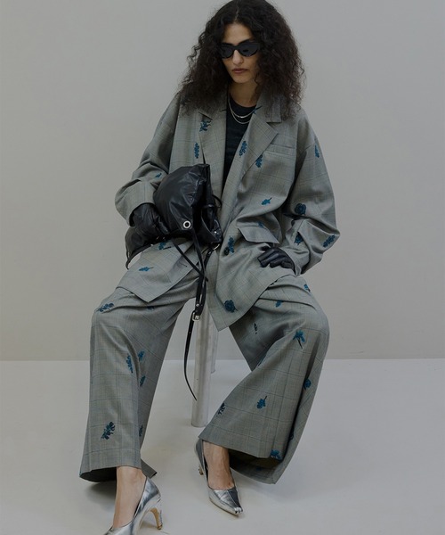 最終2025AW新作AMERI FLOWER PAPA JACKET CHECK FLOWER PAPA JACKET（テーラードジャケット）｜Ameri