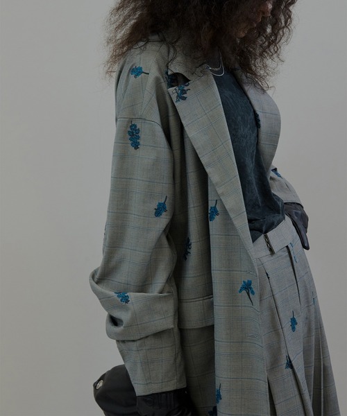 AMERI アメリCHECK FLOWER PAPA JACKET CHECK FLOWER PAPA JACKET