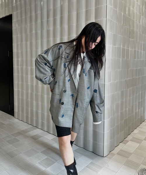 最終2025AW新作AMERI FLOWER PAPA JACKET CHECK FLOWER PAPA JACKET