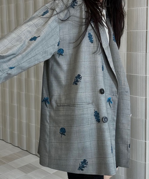 ジャケット・アウター Ameri CHECK FLOWER PAPA JACKET CHECK FLOWER PAPA JACKET
