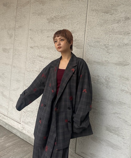 CHECK FLOWER PAPA JACKET（テーラードジャケット）｜Ameri（アメリ