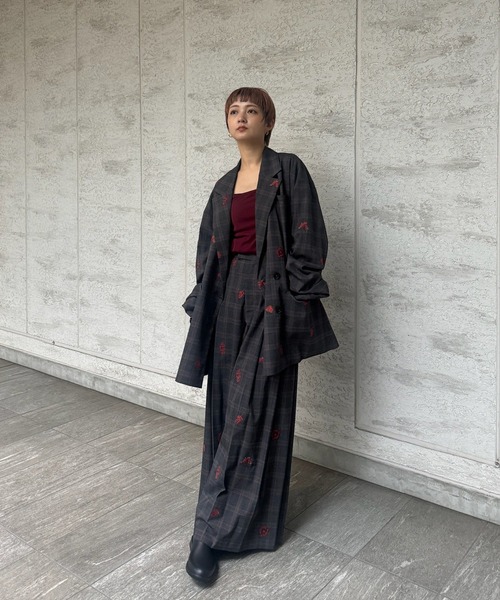 CHECK FLOWER PAPA JACKET（テーラードジャケット）｜Ameri（アメリ