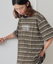 PLEASURES（プレジャー）の「PLEASURES/プレジャーズ COUTURE STRIPE SHIRT マルチボーダー パイルMIX Tシャツ（Tシャツ/カットソー）」