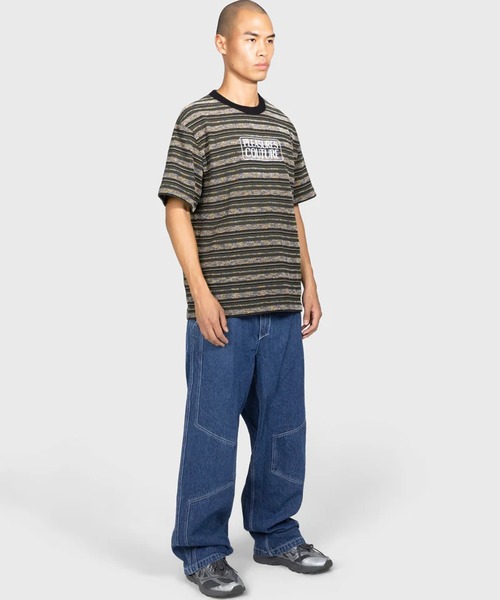 PLEASURES（プレジャー）の「PLEASURES/プレジャーズ COUTURE STRIPE SHIRT マルチボーダー パイルMIX Tシャツ（Tシャツ/カットソー・メンズ・ダークオリーブ・L/XL/M）」の18枚目の写真