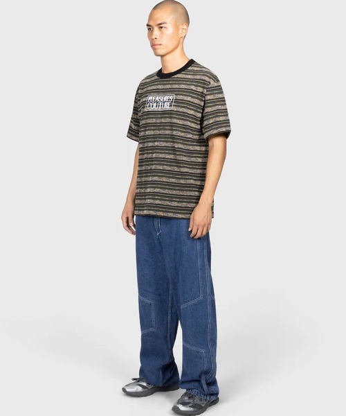 PLEASURES（プレジャー）の「PLEASURES/プレジャーズ COUTURE STRIPE SHIRT マルチボーダー パイルMIX Tシャツ（Tシャツ/カットソー・メンズ・ダークオリーブ・L/XL/M）」の19枚目の写真