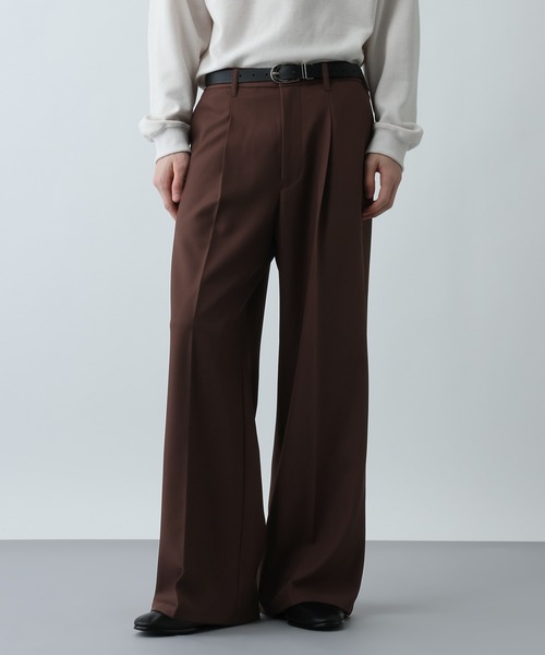 HARE（ハレ）の「【SET UP対応】ポリエステルイージーギャバワイドフレアパンツ(HARE)（スラックス・メンズ・グレー/ブルー/ブラック/グリーン/レッド/ベージュ・SMALL/MEDIUM/LARGE）」の6枚目の写真