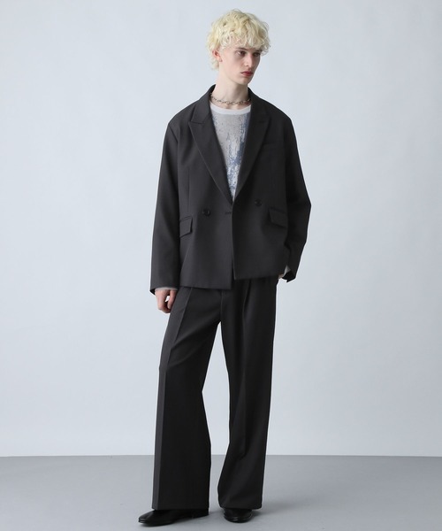 HARE（ハレ）の「【SET UP対応】ポリエステルイージーギャバワイドフレアパンツ(HARE)（スラックス・メンズ・グレー/ブルー/ブラック/グリーン/レッド/ベージュ・SMALL/MEDIUM/LARGE）」の10枚目の写真