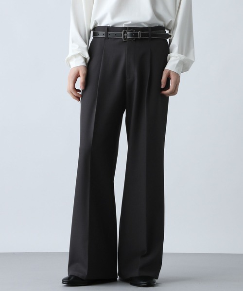 HARE（ハレ）の「【SET UP対応】ポリエステルイージーギャバワイドフレアパンツ(HARE)（スラックス・メンズ・グレー/ブルー/ブラック/グリーン/レッド/ベージュ・SMALL/MEDIUM/LARGE）」の16枚目の写真