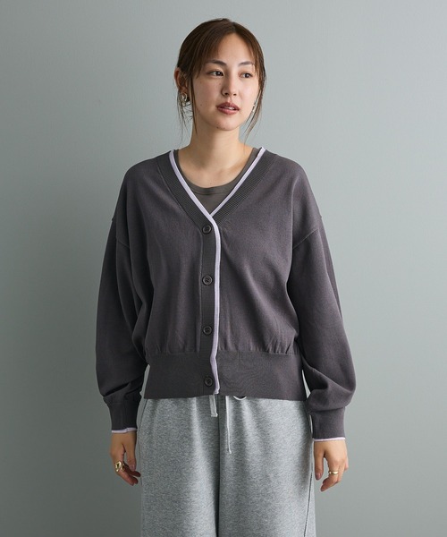 CRAFT STANDARD BOUTIQUE(クラフトスタンダードブティック)の「レイヤード風ニットカーディガン(カーディガン/ボレロ・レディース・ブラウン/ブルーグリーン/グレー・FREE)」の15枚目の写真