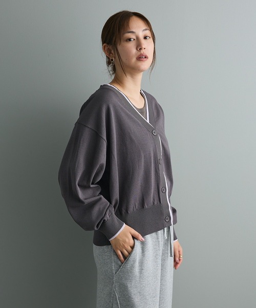 CRAFT STANDARD BOUTIQUE(クラフトスタンダードブティック)の「レイヤード風ニットカーディガン(カーディガン/ボレロ・レディース・ブラウン/ブルーグリーン/グレー・FREE)」の17枚目の写真