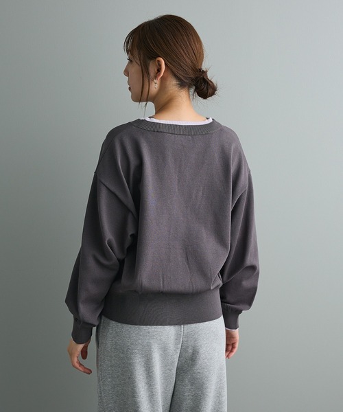 CRAFT STANDARD BOUTIQUE(クラフトスタンダードブティック)の「レイヤード風ニットカーディガン(カーディガン/ボレロ・レディース・ブラウン/ブルーグリーン/グレー・FREE)」の18枚目の写真