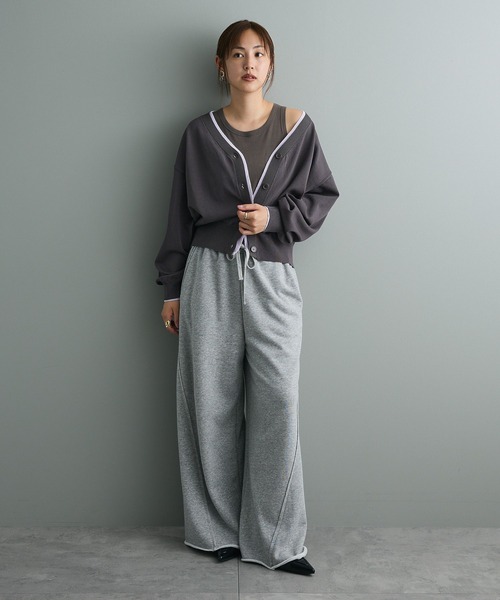CRAFT STANDARD BOUTIQUE(クラフトスタンダードブティック)の「レイヤード風ニットカーディガン(カーディガン/ボレロ・レディース・ブラウン/ブルーグリーン/グレー・FREE)」の19枚目の写真