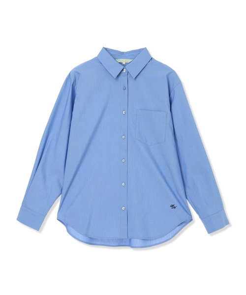 Petit Honfleur(プチオンフルール)の「【レイヤードスタイルに役立つ】レギュラーカラーシャツ【オフィスカジュアルにも◎】【追加生産】(シャツ/ブラウス・レディース・サックスブルー/ネイビー/ホワイト・11号/13号/9号)」の4枚目の写真