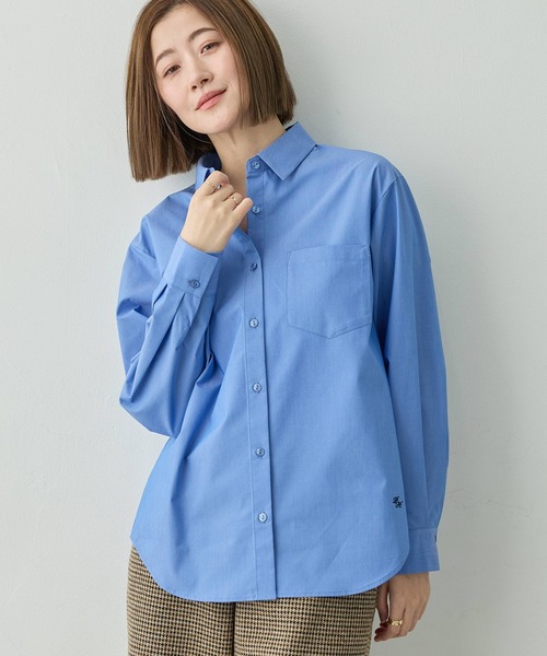 Petit Honfleur(プチオンフルール)の「【レイヤードスタイルに役立つ】レギュラーカラーシャツ【オフィスカジュアルにも◎】【追加生産】(シャツ/ブラウス・レディース・サックスブルー/ネイビー/ホワイト・11号/13号/9号)」の13枚目の写真