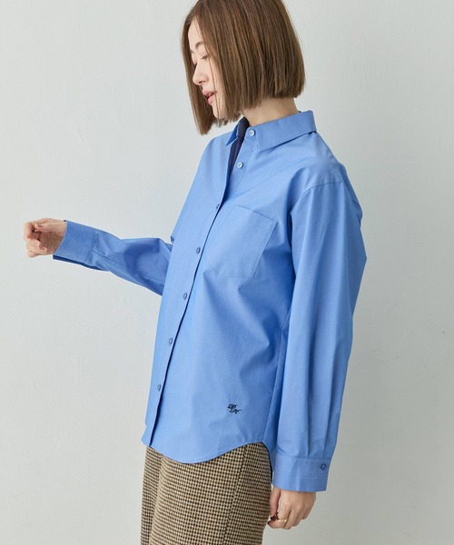 Petit Honfleur(プチオンフルール)の「【レイヤードスタイルに役立つ】レギュラーカラーシャツ【オフィスカジュアルにも◎】【追加生産】(シャツ/ブラウス・レディース・サックスブルー/ネイビー/ホワイト・11号/13号/9号)」の15枚目の写真