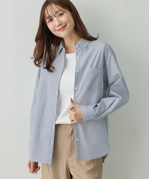 Petit Honfleur(プチオンフルール)の「【レイヤードスタイルに役立つ】レギュラーカラーシャツ【オフィスカジュアルにも◎】【追加生産】(シャツ/ブラウス・レディース・サックスブルー/ネイビー/ホワイト・11号/13号/9号)」の17枚目の写真